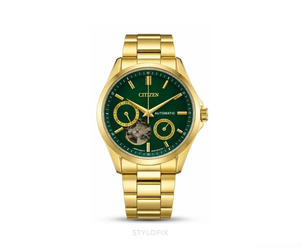 Citizen Open Heart With Chronograph Green Dial Automatic - Citizen First Copy Watches