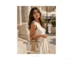 Coach Cream Beige Signature Satchel Bag - Coach First Copy Bags