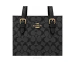 Coach Mollie Small Tote Bag Black With Dust Cover & Long Belt - Coach First Copy Bags