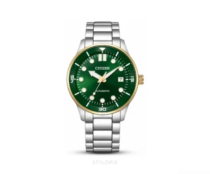 Citizen Dual Green Dial With Silver Metal Strap Quartz - Citizen First Copy Watches