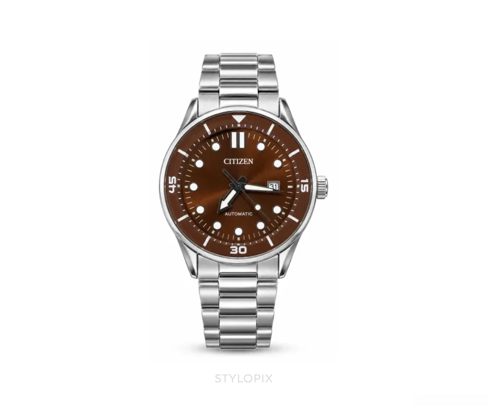 Citizen NJ0191 Silver Brown With Silver Metal Strap Quartz - Citizen First Copy Watches