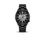 Citizen Open Heart Black Dial With Black Metal strap Skeleton Automatic - Citizen First Copy Watches
