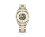 Citizen Open Heart White Dial Double Tone Chain Automatic Skeleton - Citizen First Copy Watches
