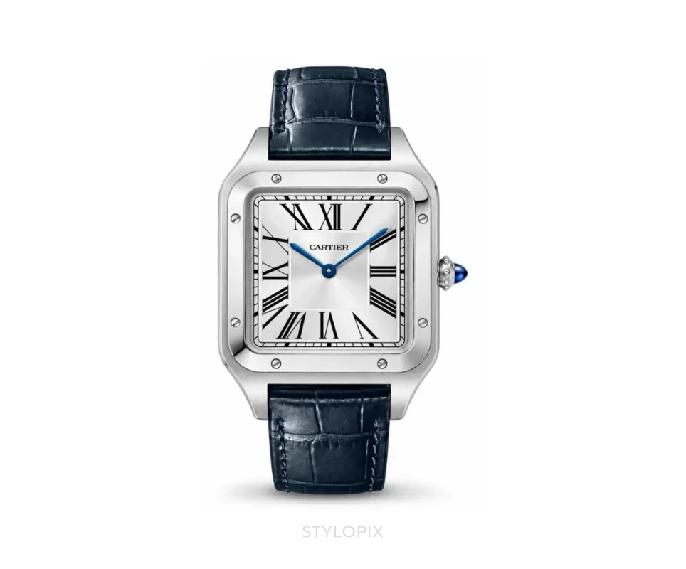 Cartier Santos Blue Leather Strap Automatic - Cartier First Copy Watches