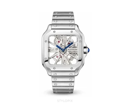 Cartier Santos silver Metal Strap Skeleton Automatic - Cartier First Copy Watches