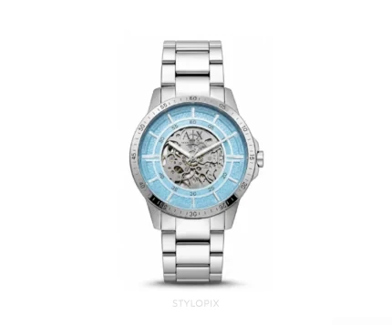 Armani Exchange Open Heart Sky Blue Skeleton Automatic - Armani Exchange First Copy Watches