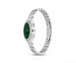 Gucci 25H 30mm Silver Green Diamond Bezel Quartz - Gucci First Copy Watches