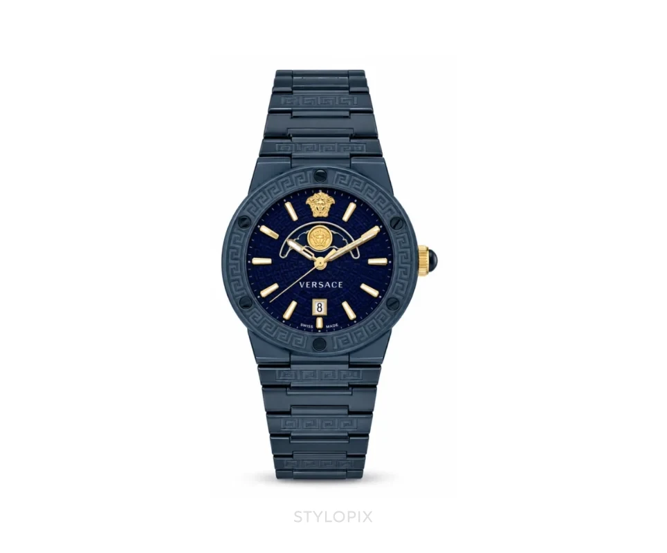 Versace Greca Logo Moon Phase Black Authentic Store Quality - Versace First Copy Watches