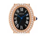 Cartier Black Dial Diamond bracelet strap Quartz - Cartier First Copy Watches