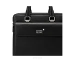 Montblanc Urban Collection Black Leather Full Black with Signature Emblem & Dust Cover Business Bags - First Copy Laptop Bag