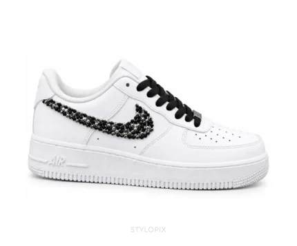 Nike Air Force One Black Tick With White Customized Unisex - Nike First Copy Shoes