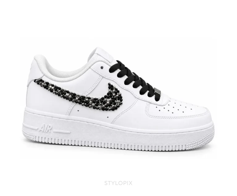 Nike Air Force One Black Tick With White Customized Unisex - Nike First Copy Shoes