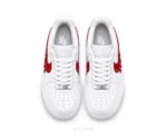 Nike Air Force One Red Tick With White Customized Unisex - Nike First Copy Shoes