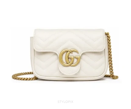 Gucci GG Marmont Super Mini White Cream - First Copy Sling Bag