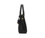 Prada Black Symbol Leather Tote Bag With Original Dust Cover & Carry Backpack - First Copy Tote Bag