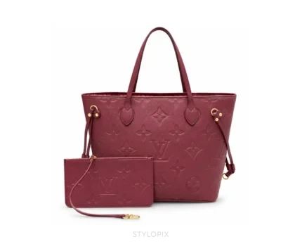 Louis Vuitton Neverfull Monogram Empreinte Brown Tote Bag With Original Double Box & Dust Cover - LV First Copy Bag