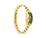 Citizen Open Heart With Green Dial And Golden Metal Strap Skeleton Automatic - Citizen First Copy Watches