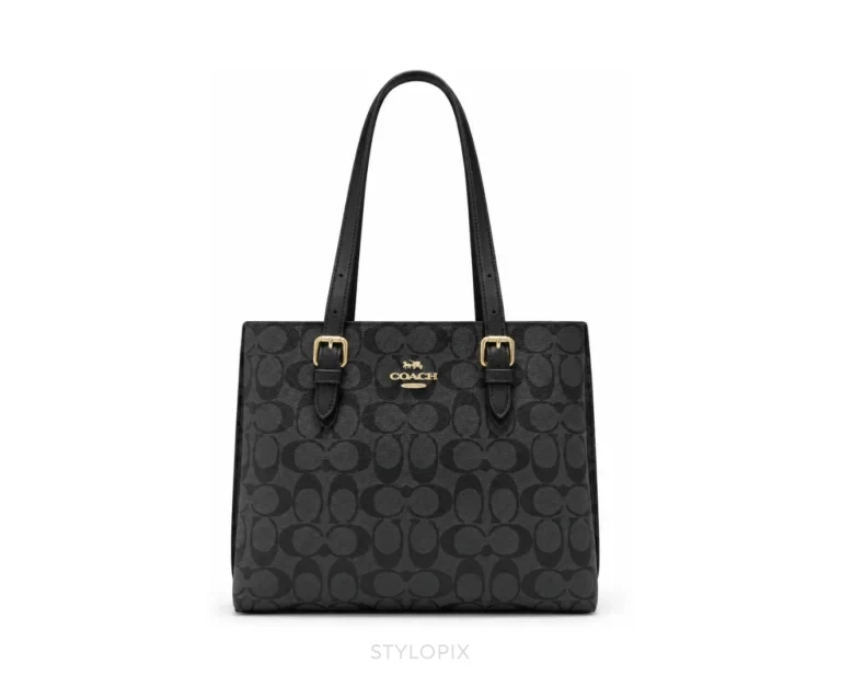 Coach Mollie Small Tote Bag Black With Dust Cover & Long Belt - Coach First Copy Bags