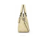 Coach Rowan Satchel Bag Signature Coated Canvas Light Yellow Leather With Original Box & Dust Cover - Coach First Copy Bags