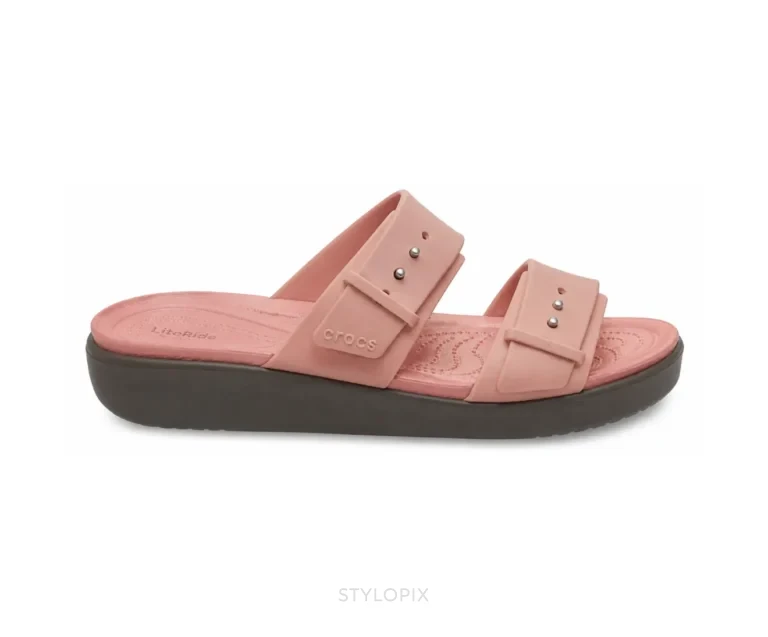 Crocs Sandals Flat Pink & Taupe - First Copy Crocs