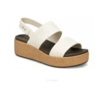 Crocs Sandals Heel White Cream & Cork - First Copy Crocs