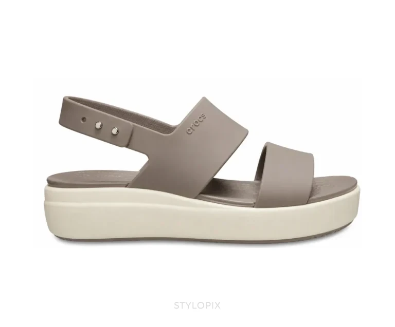 Crocs Sandals Heels Mushroom & White - First Copy Crocs