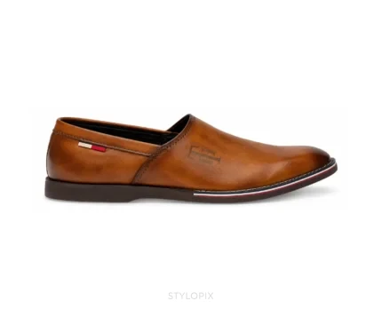 Tommy Hilfiger Tan Camel Brown Moccasins - First Copy Formal Shoes