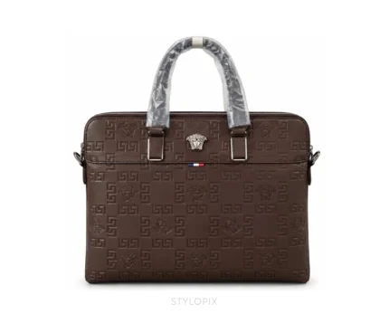 Versace Laptop Bag with Dust Cover Brown Business Bags - First Copy Laptop Bag