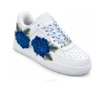 Nike Air Force One Big Dark Blue Flowers Customized Unisex - Nike First Copy Shoes