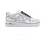 Nike Air Force One White Graphics With Black Laces Customized Unisex - Nike First Copy Shoes