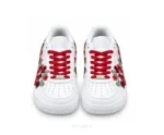 Nike Air Force One Small Red Rose And Green Flowers Customized Unisex - Nike First Copy Shoes