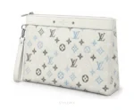 Louis Vuitton Pochette To Go Monogram Leather Clutch Bag White 81781 With Original Box & Dust Cover Pochette - First Copy Pouch Bag - First Copy Bags