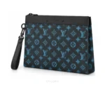 Louis Vuitton PO-4 Pochette To Go With Original Box, Black Blue Dust Cover & Carry Bag Pochette - First Copy Pouch Bag
