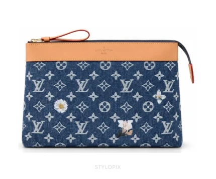 Louis Vuitton Denim Clutch M14057 Pochette Voyage Souple With OG Box & Dust Cover Denim Pochette - First Copy Pouch Bag