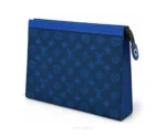 Louis Vuitton Pochette Voyage MM Clutch With Dust Cover & OG Box Blue Flower Pochette - First Copy Pouch Bag
