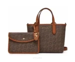 Michael Kors 1719 Eliza Brown Small Tote Bag With Wallet, Original Box, Carry Bag & Dust Cover - Michael Kors First Copy Bags