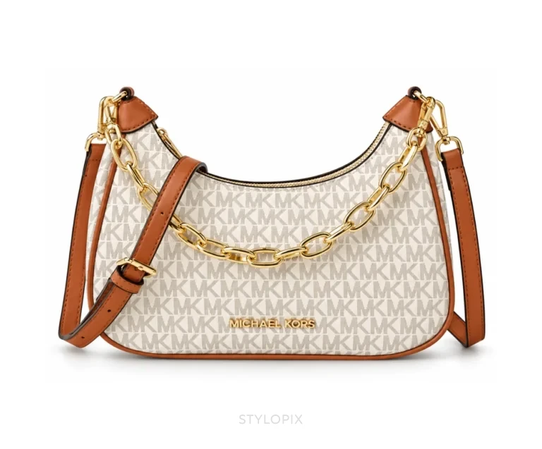 Michael Kors Cora 100822 Cream Color Mini Zip Pochette Sling Bag With Original Dust Cover & Carry Bag - Michael Kors First Copy Bags