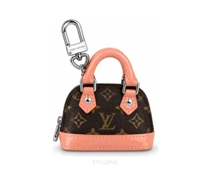 Louis Vuitton Alma Bag Brown Pink Charm Keychain Mini Bags With Original Box, Carry Bag & Dust Cover - LV First Copy Bag