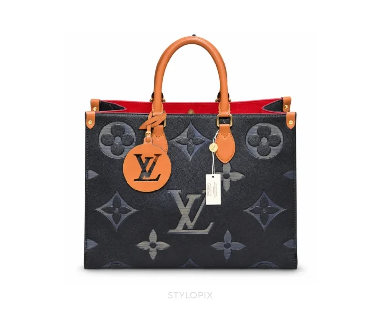 Louis Vuitton OnTheGo MM Medium Black Orange Shoulder Tote Bag With Dust Cover - LV First Copy Bag
