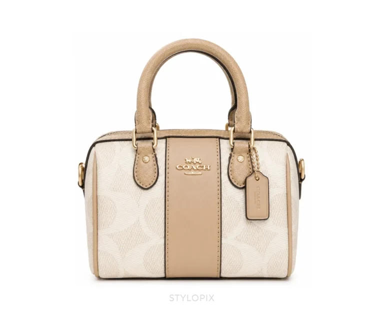 Coach Cream Beige Signature Satchel Bag - Coach First Copy Bags