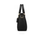 Coach Savannah Carryall Signature Satchel Bag Black Leather Bag 2506 All Black With Original Box & Dust Cover - Coach First Copy Bags