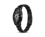 Citizen Open Heart Black Dial With Black Metal strap Skeleton Automatic - Citizen First Copy Watches