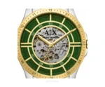 Armani Exchange Open Heart Green Gold Dial Skeleton Automatic - Armani Exchange First Copy Watches