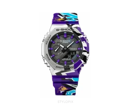 Casio G-Shock GM-2100 Purple White Blue Camouflage Edition Quartz - G Shock First Copy Watches