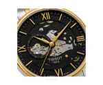 Tissot Open Heart Black Dial With Gold Automatic Skeleton - Tissot First Copy Watches