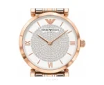 Emporio Armani White Dial With Double Tone Metal Strap Quartz - Emporio Armani First Copy Watches