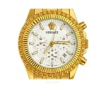 Versace White Dial With Chronograph Gold Metal Strap Quartz - Versace First Copy Watches
