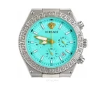 Versace Tiffany Dial With Silver Metal Strap Quartz - Versace First Copy Watches