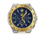 Versace Blue Dial With Chronograph Double Tone Metal Strap Quartz - Versace First Copy Watches