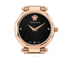 Versace Plain Dial With Rose Gold Metal Strap Quartz - Versace First Copy Watches